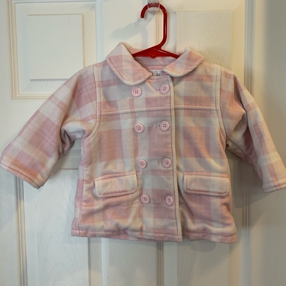 The Children’s Place Girls 12M Pink Plaid Coat